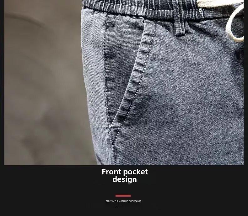 Short en jean ample tendance pour homme - Pantalon décontracté à cinq points de style estival