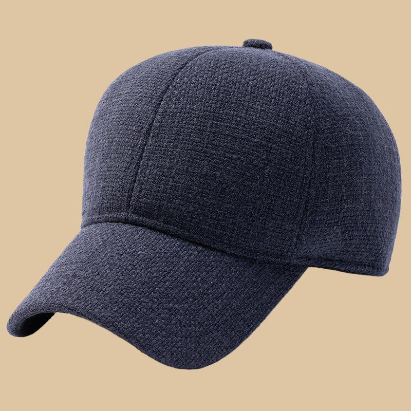 Big Head Men Oversize Baseball Cap with Ear Flaps Wool Blend Bomber Hat Casual Warm Fleece Sports Cap Winter Trooper Trapper Hat