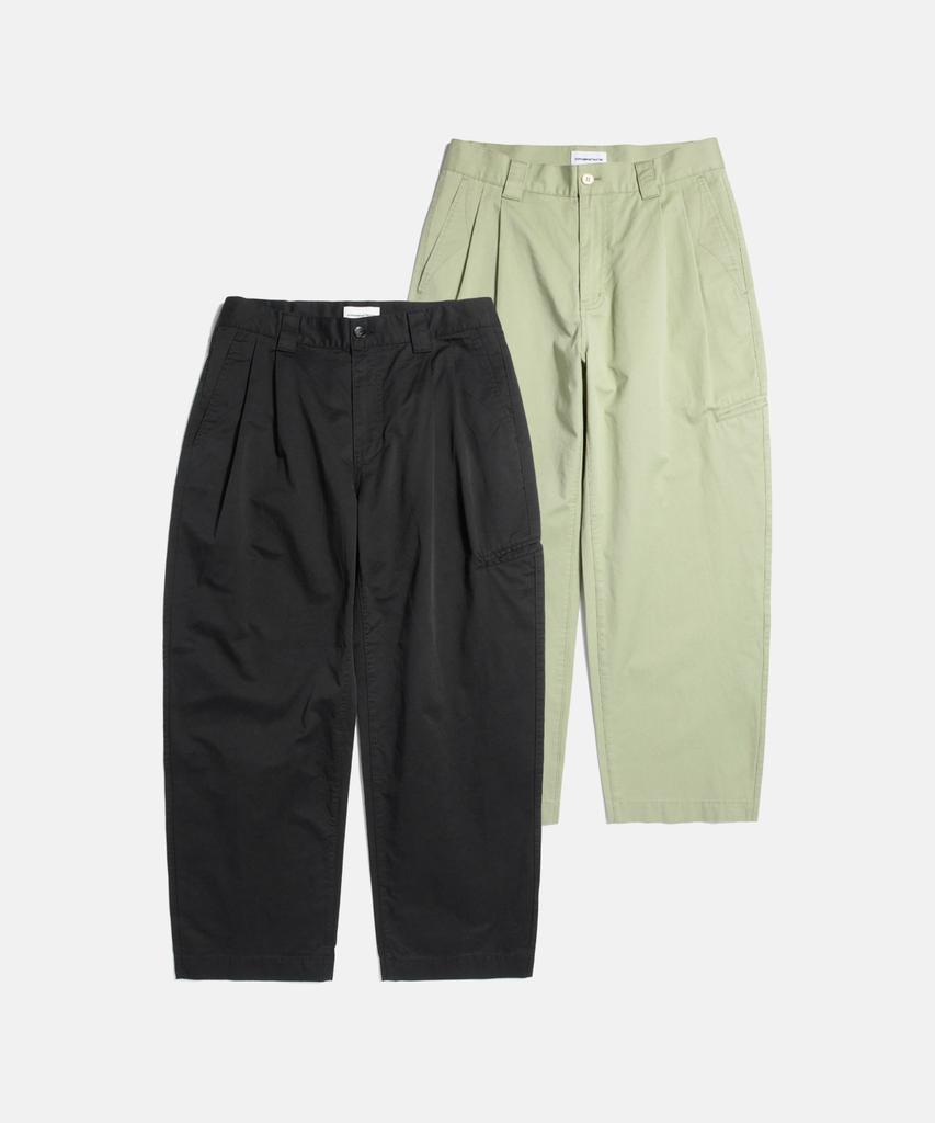 ESPIONAGE 2 Pleats Light Chino Pants Black