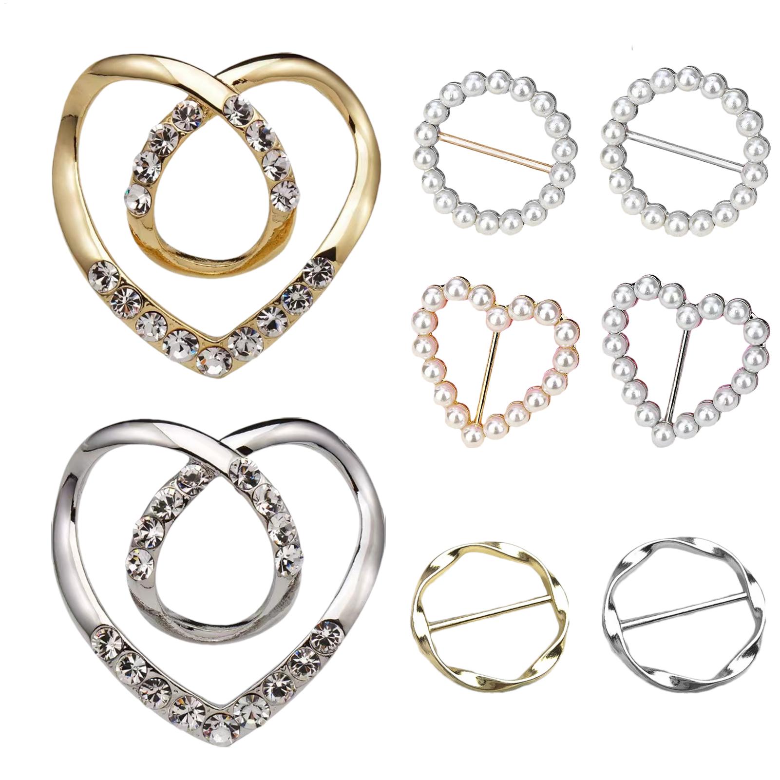 

4pcs/Set Buckle Clothes For Women T-Shirt Tie Clips Fashion Clothing Ring Wrap Holder Women Fashion Metal Buckle Clothing Decor серебряный