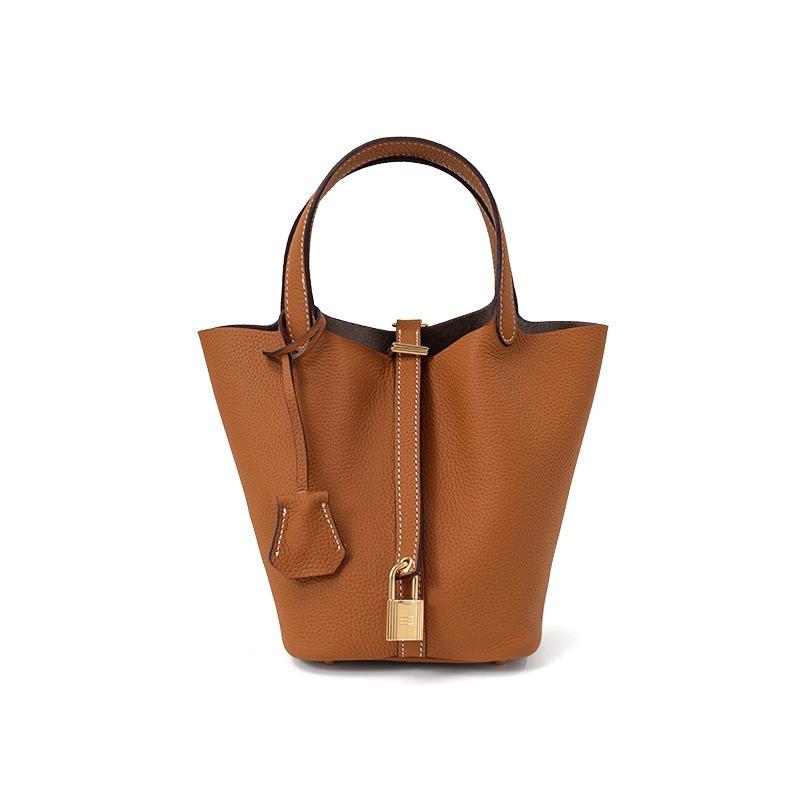 New bucket bag vegetable basket bag handbag premium leather women's bag