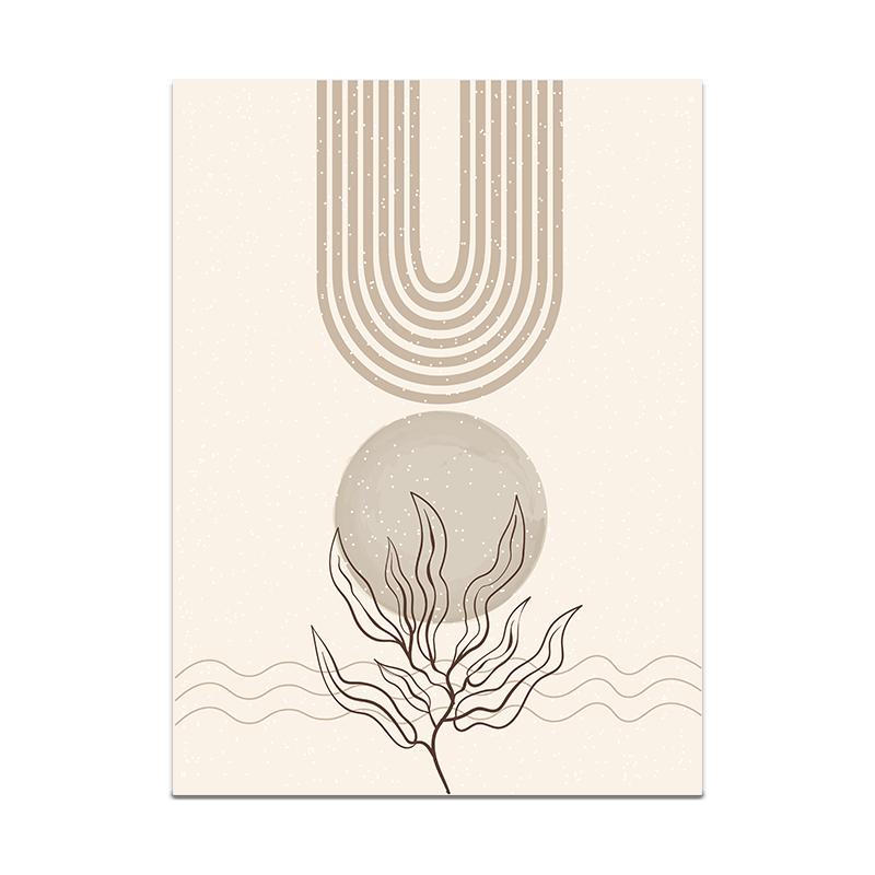 Bohemian Canvas Poster Vintage Minimalist Line Leaf Wall Art Geometric Prints For Modern Living Room Home Decor Unframed