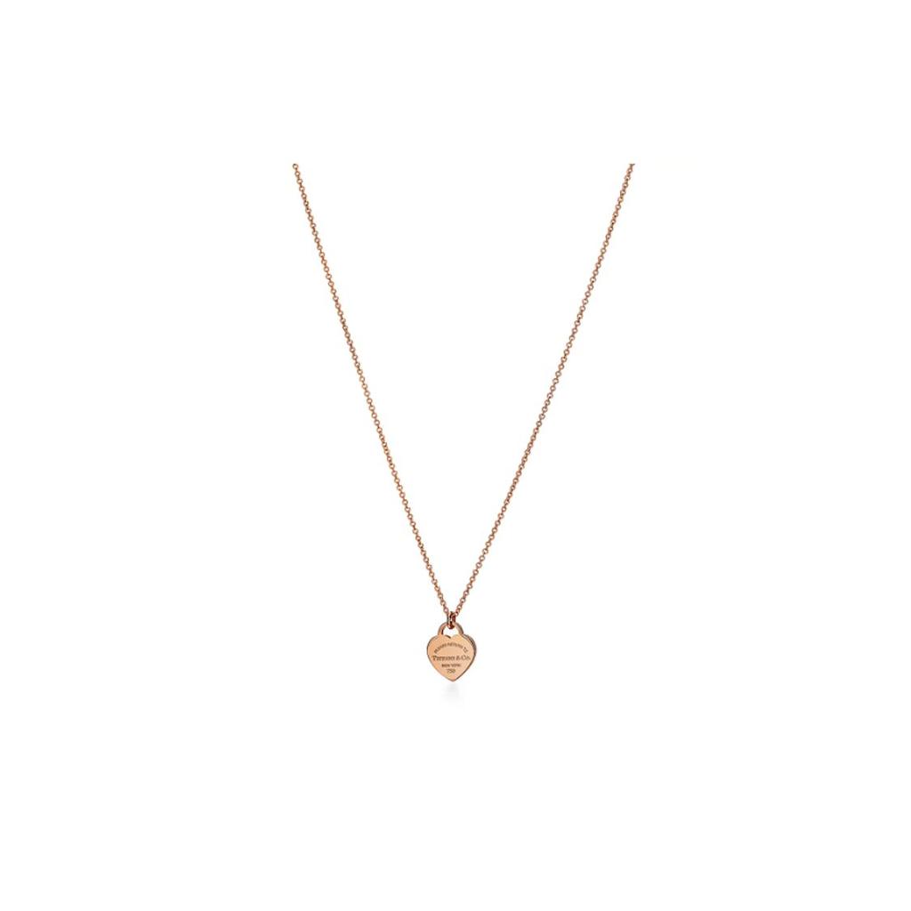 Tiffany & Co. Return To Tiffany Heart Tag Mini 18K Rose Gold Necklace Women Necklace 72975111