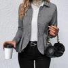 Womens Slim Fit Double Breasted Blazer Office Workwear Turn Down Collar Top