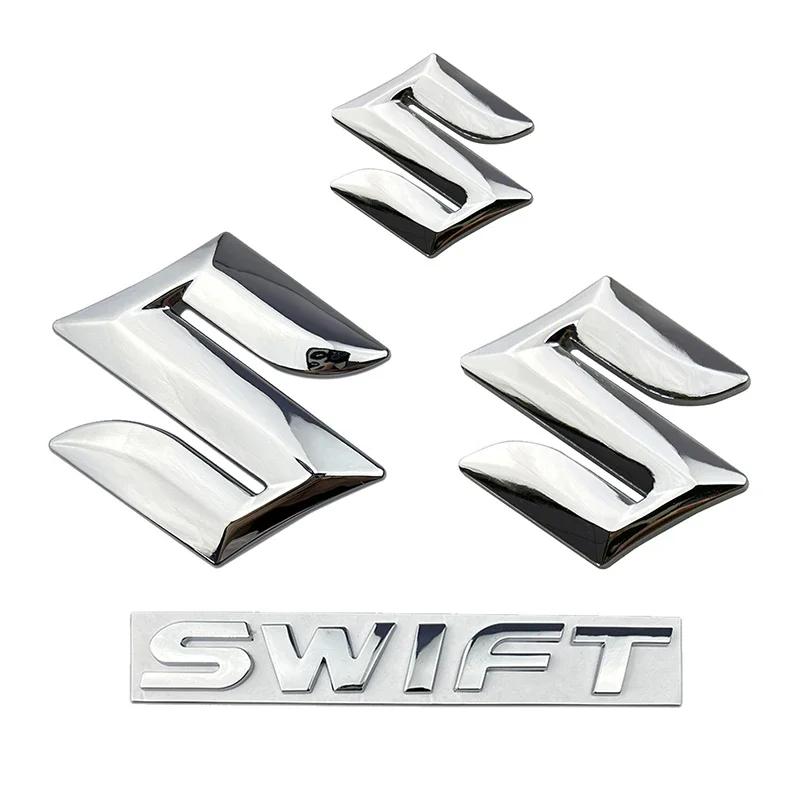 AAGJ1 Car Accessories Emblem for Suzuki Swift Logo Metal Car Front Rear 3D Badge Steering Wheel Sticker Letter Trunk Modified Decals