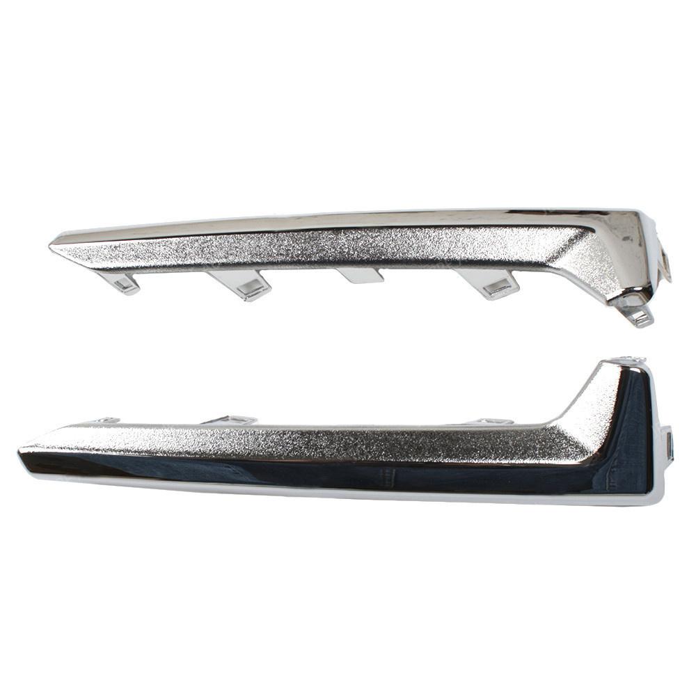 2pc Chrome Plastic Front Bumper Fog Light Trim Set For Subaru Forester 2017-2018