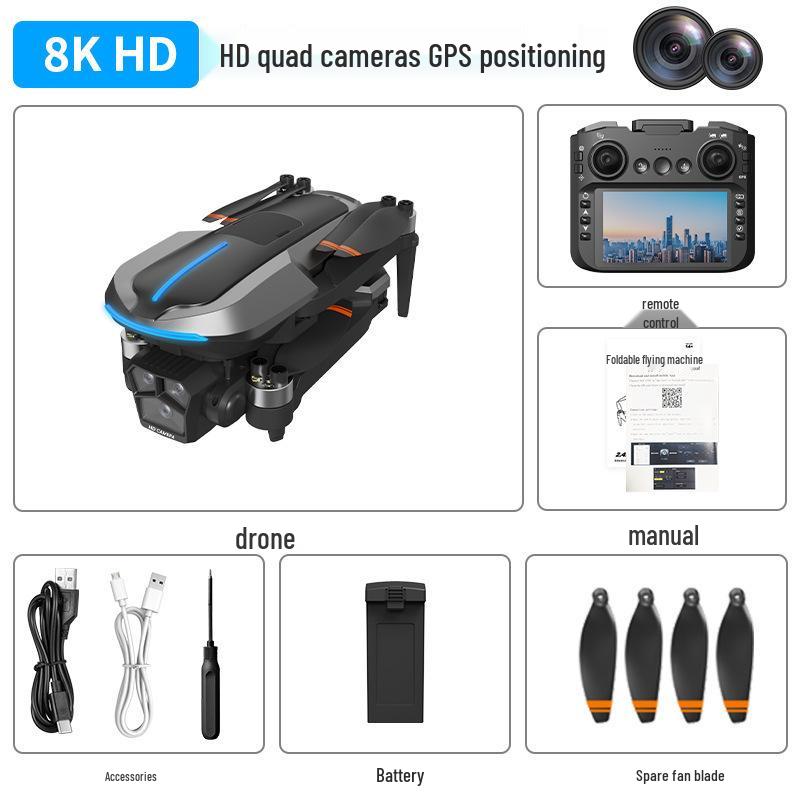 AE8EVO Drone with Screen Control, Brushless Motors, HD Camera, GPS, Foldable Design, Intelligent Obstacle Avoidance, and Remote Display