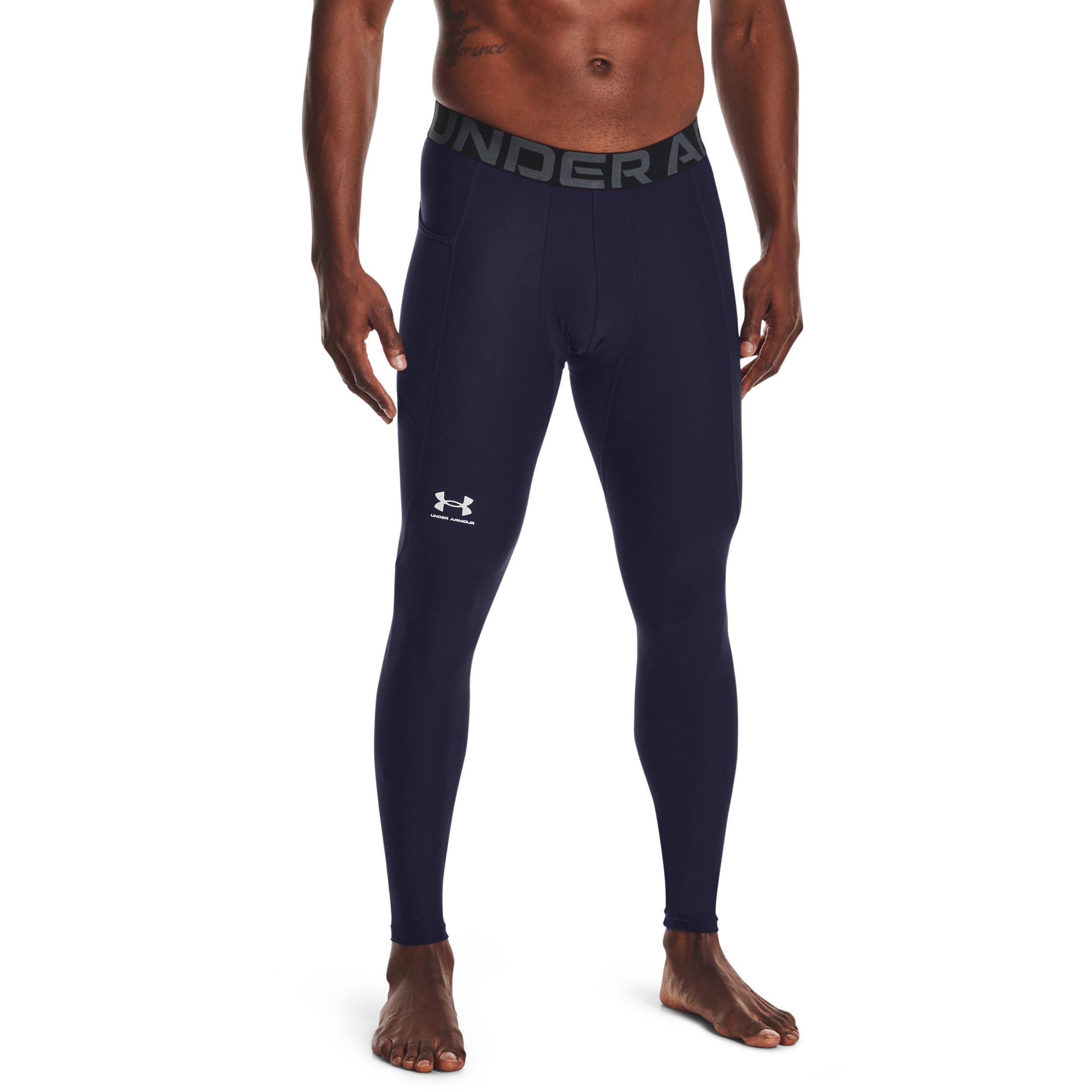 

[Under Armor] Тренировочный базовый слой UA Heat Gear Armor Leggings Мужские темно-синие белые SM