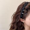 Wave Pattern Women's Satin Hairband Adjustable Toothed Headband Wrapped Hair Hoop  Hair Styling