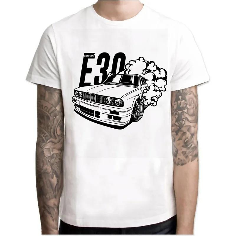 New Arrival Cool Automotive Car Turbo E30 men t shirt Anime T-shirts tee shirt homme TShirt  men clothing Q7