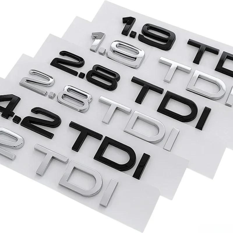 3D ABS Letters 1.9 TDI 2.8 TDI 4.2 TDI Rear Boot Trunk Logo Emblem Sticker For qaz23 A3 A4 A6 A8 Q3 Q5 Q7 Q8 Car Accessories