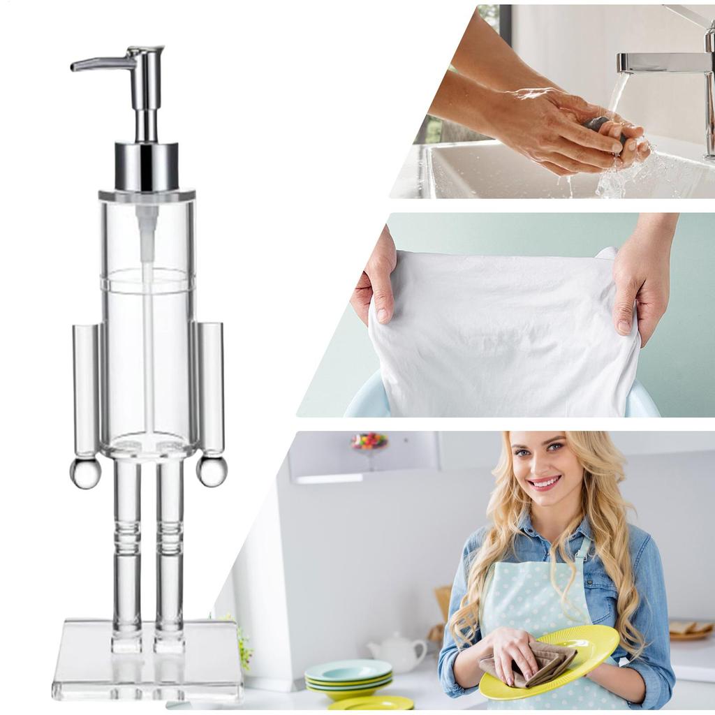 Dispenser Sapone Acrilico Trasparente Bottiglia Ricaricabile Dispenser Sapone di Natale Per Lavello Cucina Per Piano di Lavoro Decorazione Casa Ufficio Appartamento