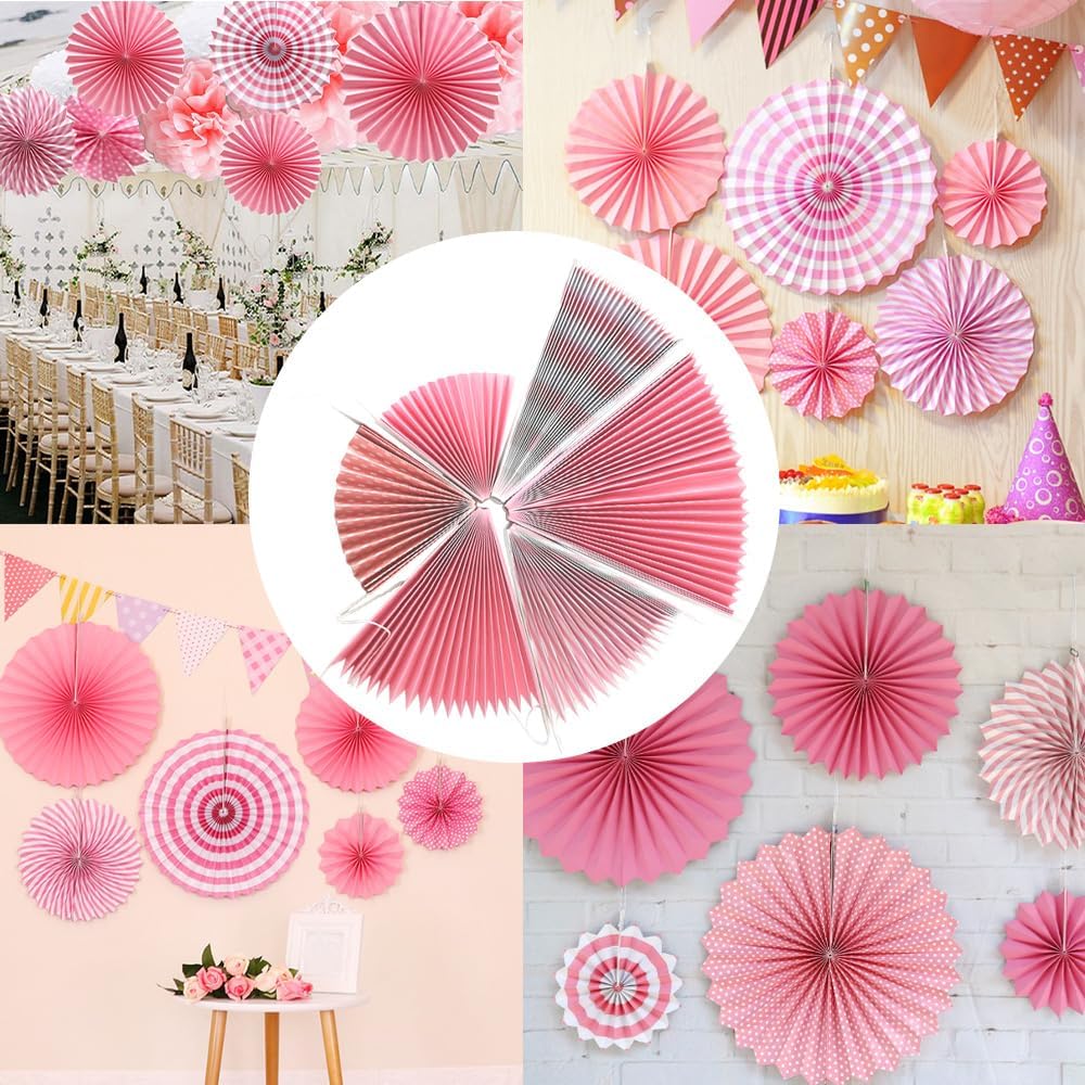 Ruidee 6 PCS Paper Fan Decorations Hanging Paper Fans Decorations with Colorful Paper Fans Rainbow Hanging Paper Fan for Party Decorations Festival