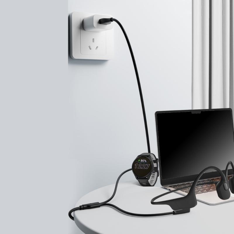 2 in 1 Magnetic USB Charging Cord for 2pin Headphones/for 4pin Smartwatches Rapid Power Delivery Portable