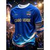 2026 Maglia Squadra di Calcio di Capo Verde Uomo Manica Corta T-shirt Stampata 3D Maglietta Sportiva Fantasia Completa Donna Maglietta Top Harajuku