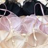 High Quality Satin Women Lingerie Set French Sexy Lace Push Up Bra Summer Thin Cup Comfort Intimates Underwear Bra Briefs Set
