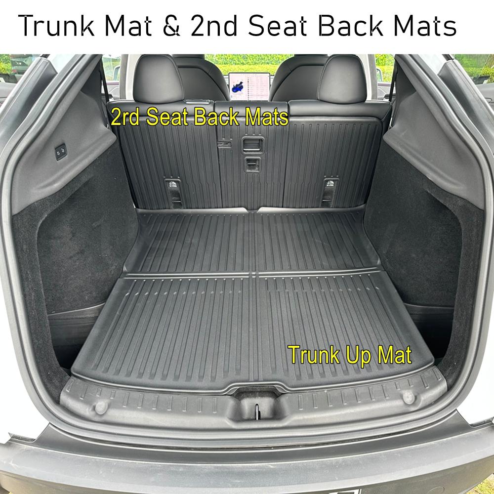 For 2025 2026 Tesla Model Y Juniper Trunk Mats Rear Seat Backrest Cover Protective Pad Frunk Cargo Liners Kick Pads Accessories