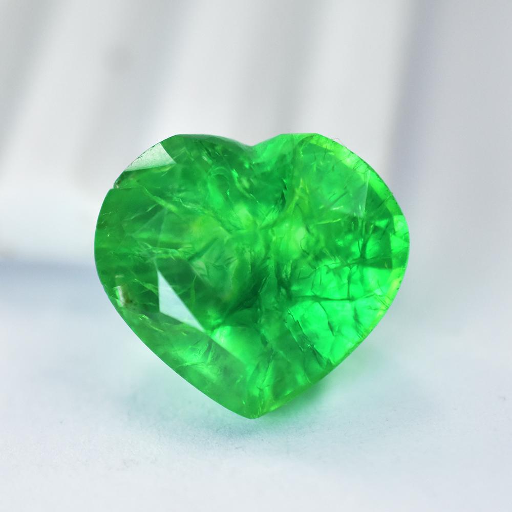 CERTIFIED 10 Ct Brilliant Heart Shape Natural Green Emerald Loose Gemstone