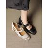 Fashion Women Fashion Casual Single Shoes Summer 2025 New Hollow Breathable Square Head Shallow Mouth Pumps Comfortable Elegant Sandals