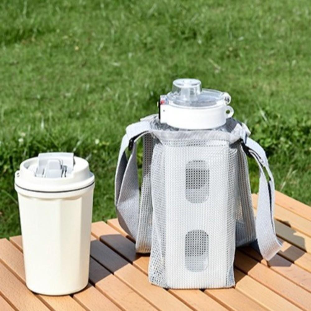 Double-layer Water Bottle Bag Adjustable Shoulder Strap Cup Sleeve Pouch Hiking