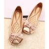 Fashion Spring Summer Shoes Women Ballet Flats Sweet Flat Bowknot Laides Brand Shoes Plus Size 41 Black Gold D069