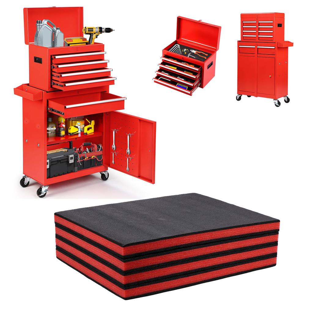 4pcs Tool Box Foam Inserts 19.69x15.75x1.38in Cuttable Toolbox Polyethylene Foam Sheet for Toolbox Hard Case Toolbox Drawer