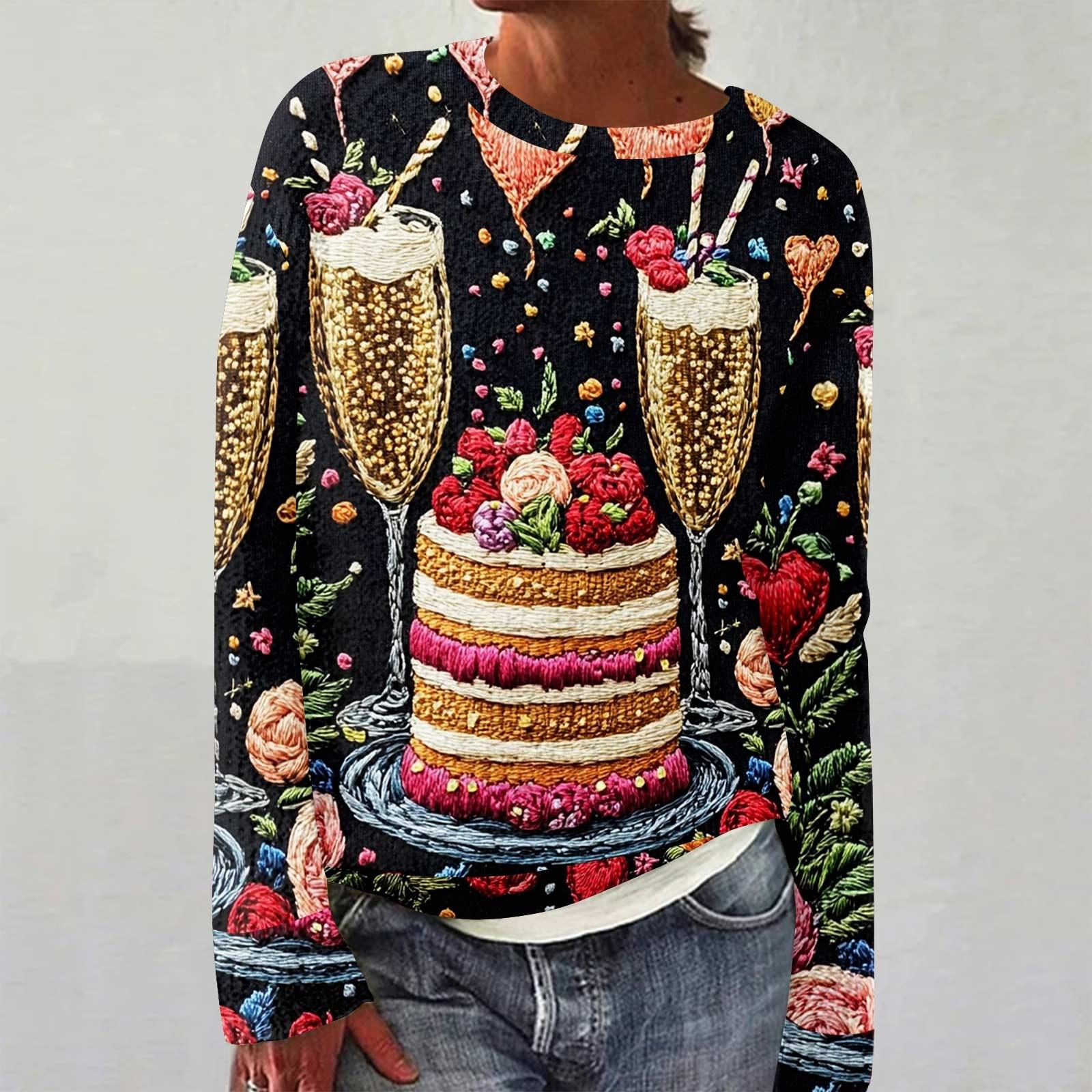 

Женский модный повседневный свитер с круглым вырезом и длинным рукавом с милым принтом из шерстяной вязки XXL оранжевый