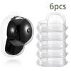 6pcs Transparent Hats Storage Box Display Stands Organizer Dustproof Baseball Cap and Bucket Hat Collection Boxes Wall Display