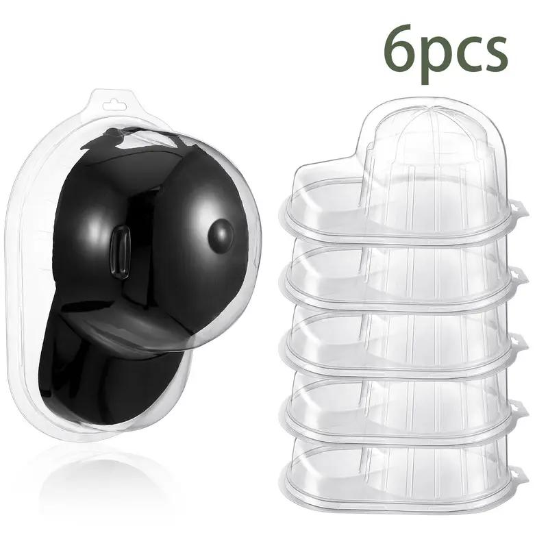 

6pcs Transparent Hats Storage Box Display Stands Organizer Dustproof Baseball Cap and Bucket Hat Collection Boxes Wall Display