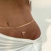 Catena Vita Sexy con Ciondolo Fiocco da Spiaggia per Donna, Catena Corpo Multi-Strato alla Moda a Ossa di Serpente in Metallo