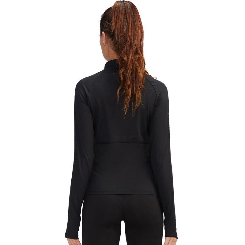 Women's Long-Sleeve Quick-Dry Sports Tights & Stand Collar Sweater for Autumn/Winter Fitness & Yoga