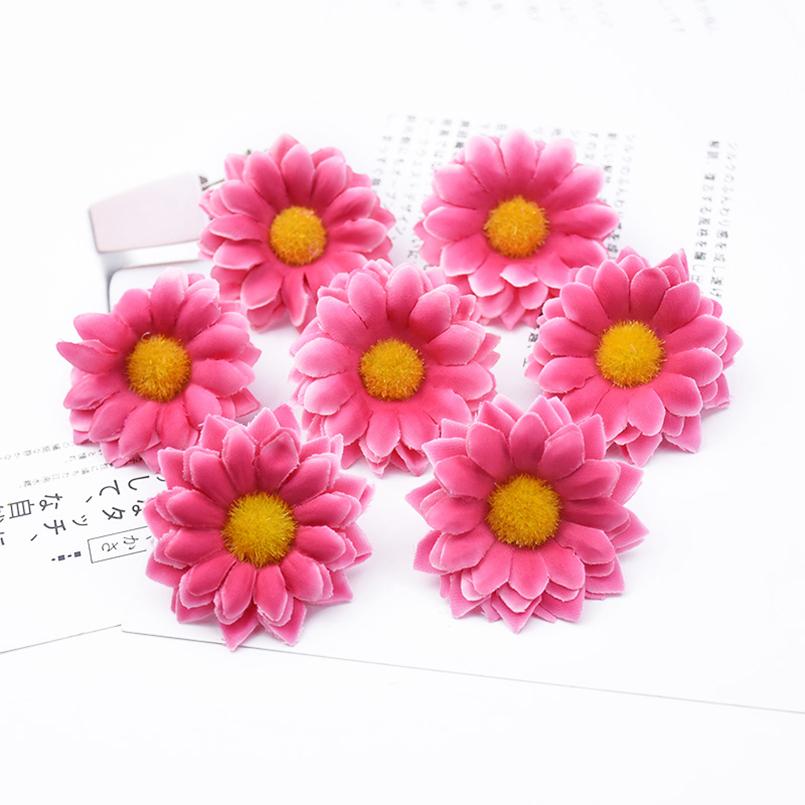 Künstliche Blumen Weihnachtsdekorationen für Zuhause Vase Tisch Hochzeit Dekorativer Kranz Seidenkleine Gänseblümchen DIY Geschenkbox Sammelalbum