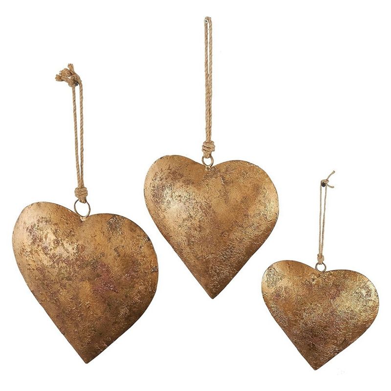 

BAAU 1Set 3D Metal Heart-Shaped Decorative Bell Metal Aged Brass Metal Bell With Hanging Rope жёлтый