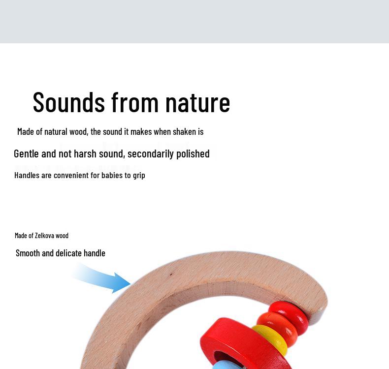 Wooden Baby Rattle: Soothing Educational Toy for Boys and Girls, Ages 0-8 Months