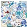 50PCS The Coastal Stickers Exquisite Handbooks Phone Case Laptop Luggage Waterproof Stickers
