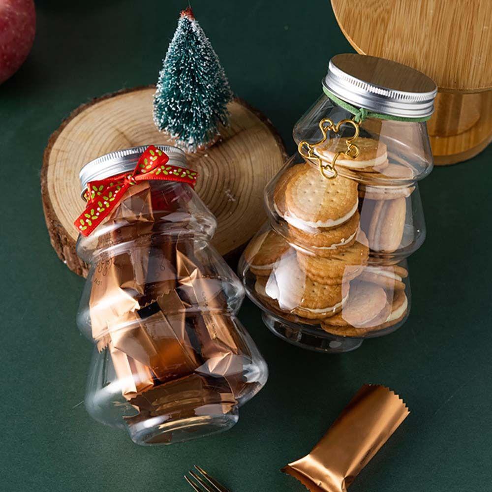 Kids Favor DIY Biscuits Bottle Food Container Storage Jar Snack Organizer Christmas Tree Sweet Jar