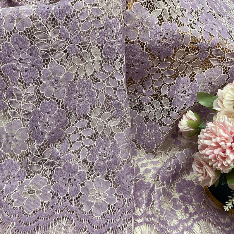 Lace Fabric 150x150cm for Dresses Clothes Sewing White Blue Hollowed-out Plain Cloth Heavy Press Yarn Three-dimensional Mesh