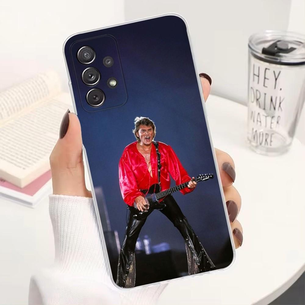 

Singer J-Johnny H-Hallyday Phone Case For Samsung S30,S23,S21,S22,S20,Ultra,FE,Lite, S10,S9,S8,PIus,Transparent, Silicone Case SamsungS8plus