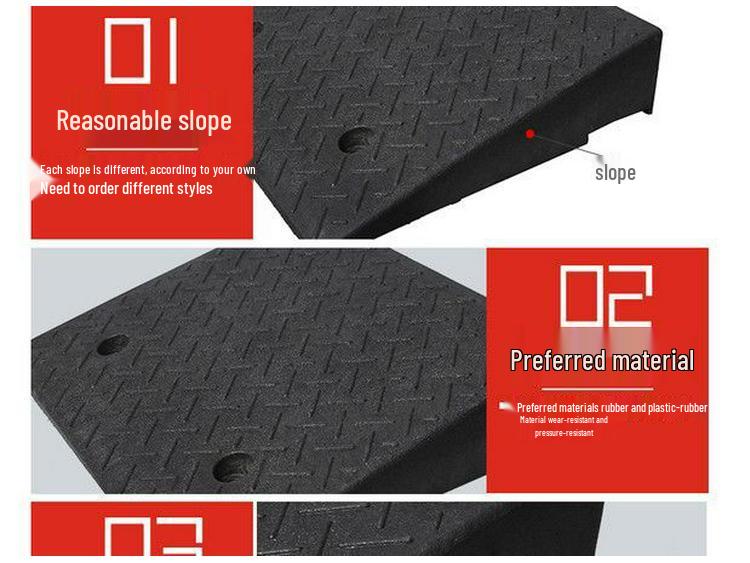 Rubber and Plastic Sloped Threshold Ramp Pad