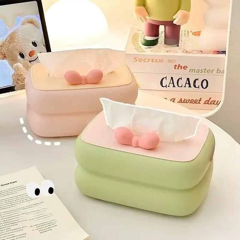 Tissue Box Dopamine Contrasting Color Living Room Coffee Table High-end Feeling Napkins Paper Box Creative Home Bedroom Desktop