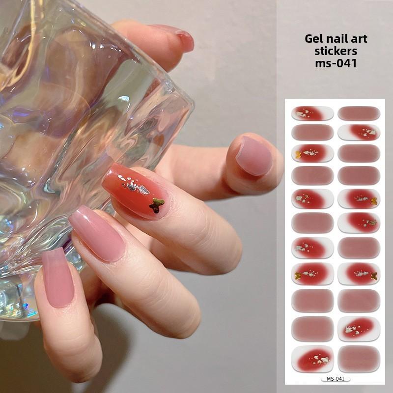 Neue glitzernde ultradünne Nagelaufkleber einfarbig wasserfest Ölfilm Nagelaufkleber