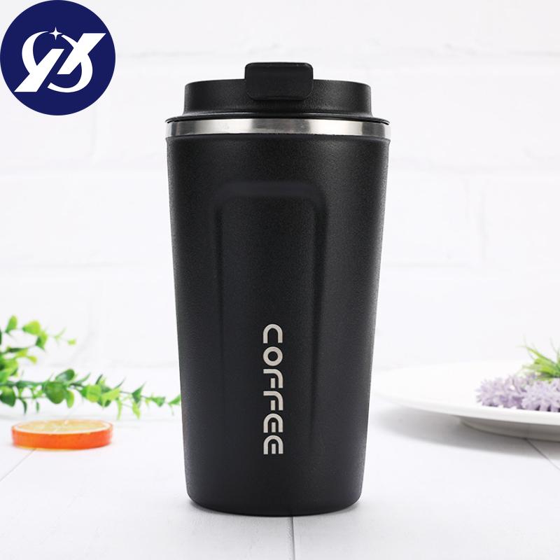 510ml Stainless Steel Coffee Cup, Leak Proof Thermos, Double Wall Coffee Cup, Thermos, Milk, Tea, Water, Travel Vehicle Tableware 1PCS