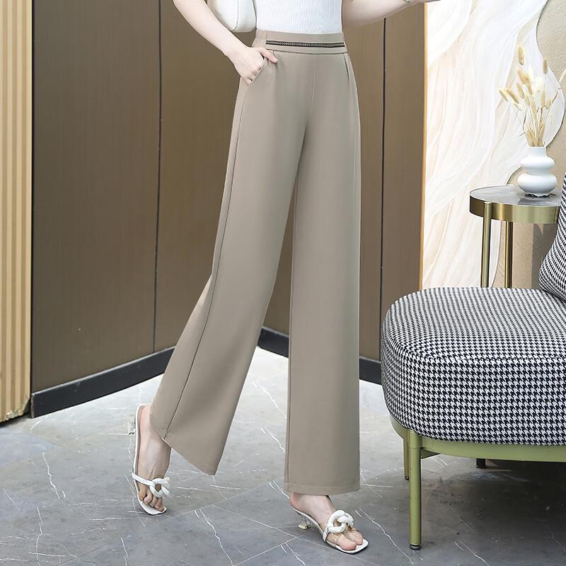LangSha Women's Summer High-Waist Wide-Leg Pants