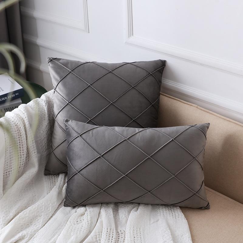 Nordischer Stil Einfache einfarbige Kissenhülle Minimalistischer Stil Wohnzimmer Sofakissen Rückenlehne Rechteckig Nachttisch Stuhl Kissen Qualität