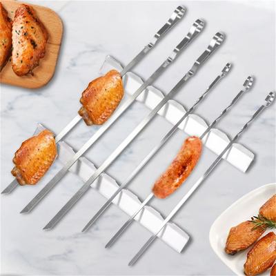 Safe and Easy Handling Stainless Steel Skewer Rack for Grill Enthusiasts