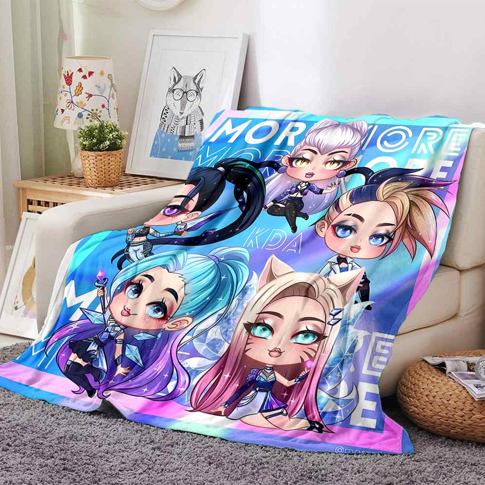 1pc Blanket - LOL-KDA kaisa ahri akali Print Design,Lightweight Blanket for Sofa,Bed- Soft &Warm,Gift for All Seasons