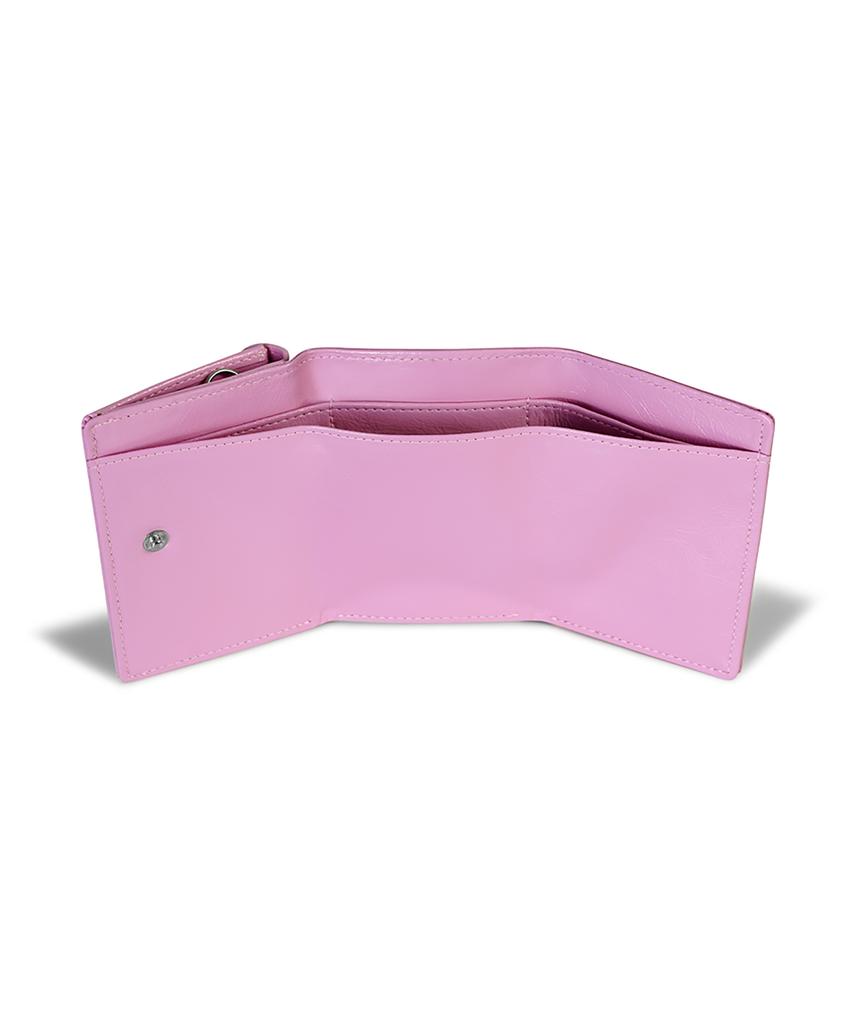 Fennec Crinkle Triangle Triple Wallet - Lilac Pink