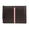 Red And White Striped Leather Business Casual Zipper Clutch Men Clutch Brown THALDEN-LT-21