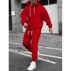 Mens Hooded Oversized Cotton Sweatshirt Set Long Sleeve Top Pants Fall Casual Sportswear