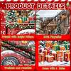 1pc Holiday Polyester Christmas Garage Door Cover Banner - Red Truck and Cabin Design  Multi-purpose Outdoor Flag